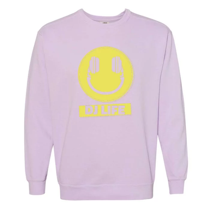 Dj Life Smiley Face Garment-Dyed Sweatshirt