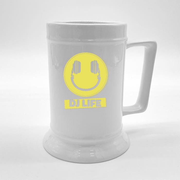 Dj Life Smiley Face Front & Back Beer Stein