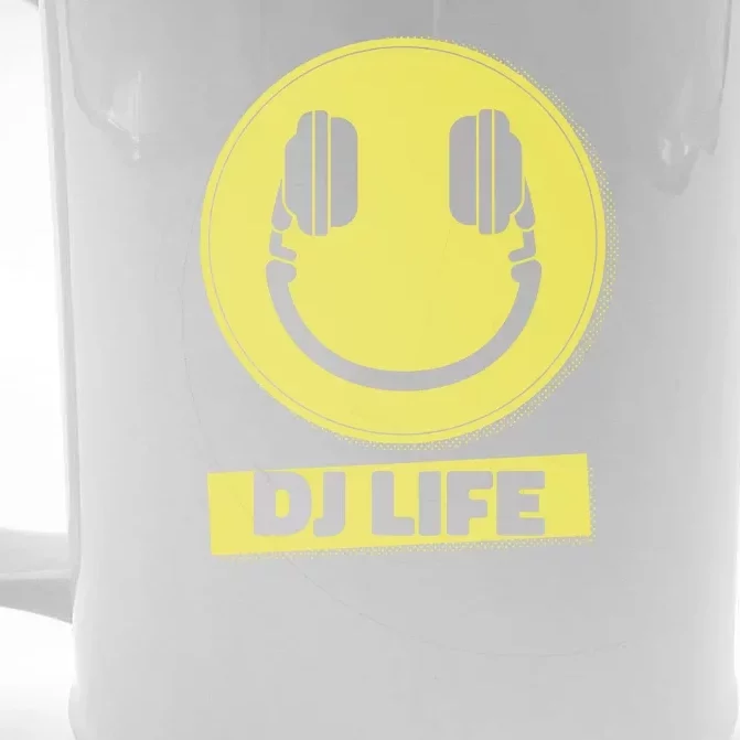 Dj Life Smiley Face Front & Back Beer Stein