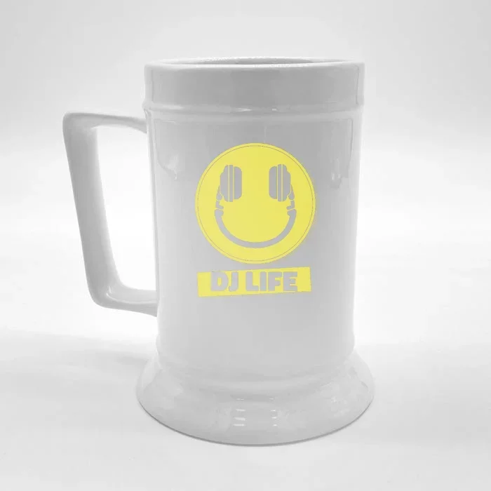 Dj Life Smiley Face Front & Back Beer Stein