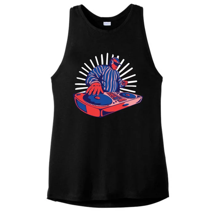 DJ Mixer Ladies Tri-Blend Wicking Tank