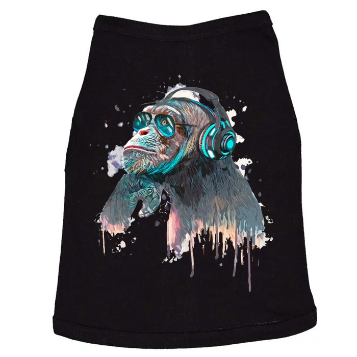 DJ Monkey Thinker Hipster Doggie Tank