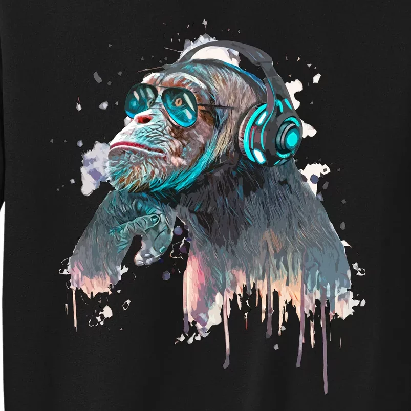 DJ Monkey Thinker Hipster Sweatshirt