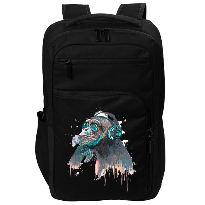 DJ Monkey Thinker Hipster Impact Tech Backpack