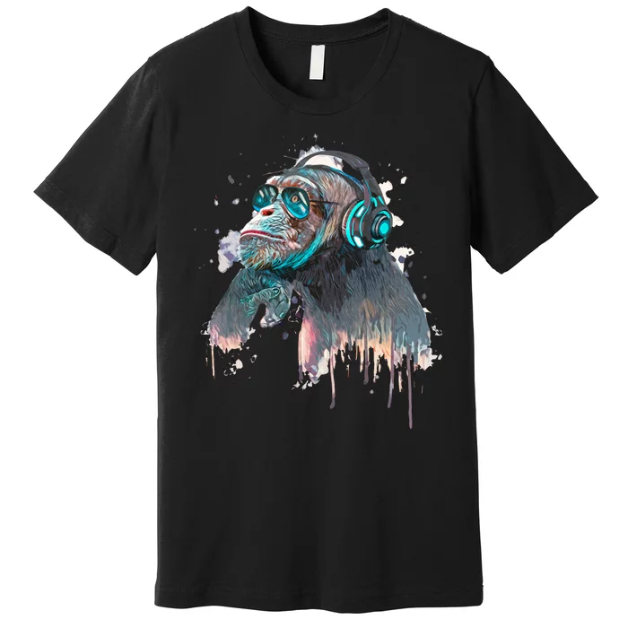 DJ Monkey Thinker Hipster Premium T-Shirt