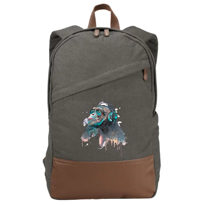 DJ Monkey Thinker Hipster Cotton Canvas Backpack