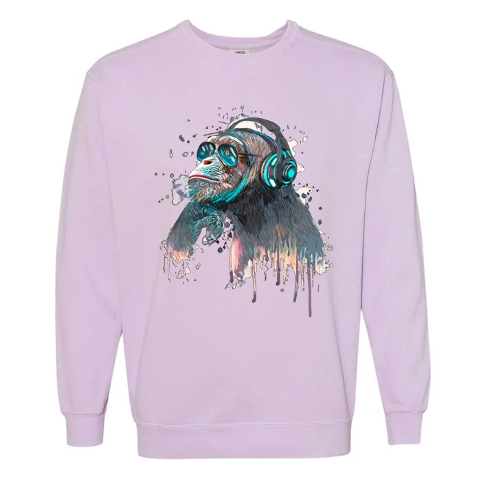 DJ Monkey Thinker Hipster Garment-Dyed Sweatshirt