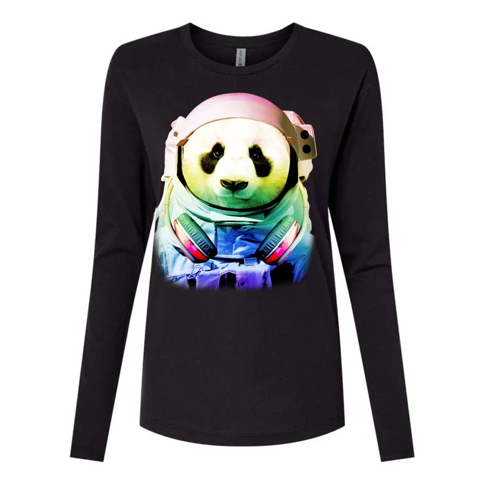 DJ Panda Astronaut Womens Cotton Relaxed Long Sleeve T-Shirt