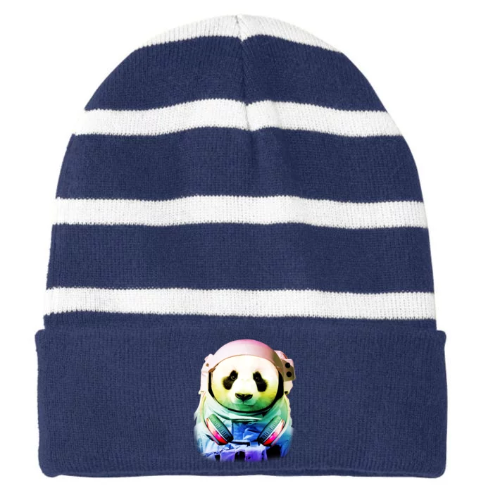 DJ Panda Astronaut Striped Beanie with Solid Band