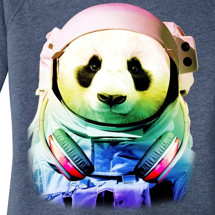 DJ Panda Astronaut Women's Perfect Tri Tunic Long Sleeve Shirt