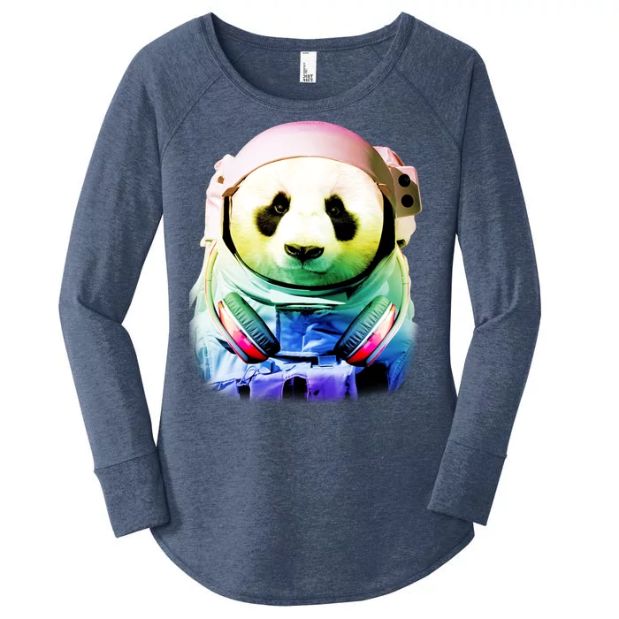 DJ Panda Astronaut Women's Perfect Tri Tunic Long Sleeve Shirt