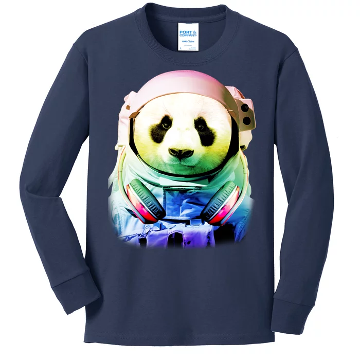 DJ Panda Astronaut Kids Long Sleeve Shirt