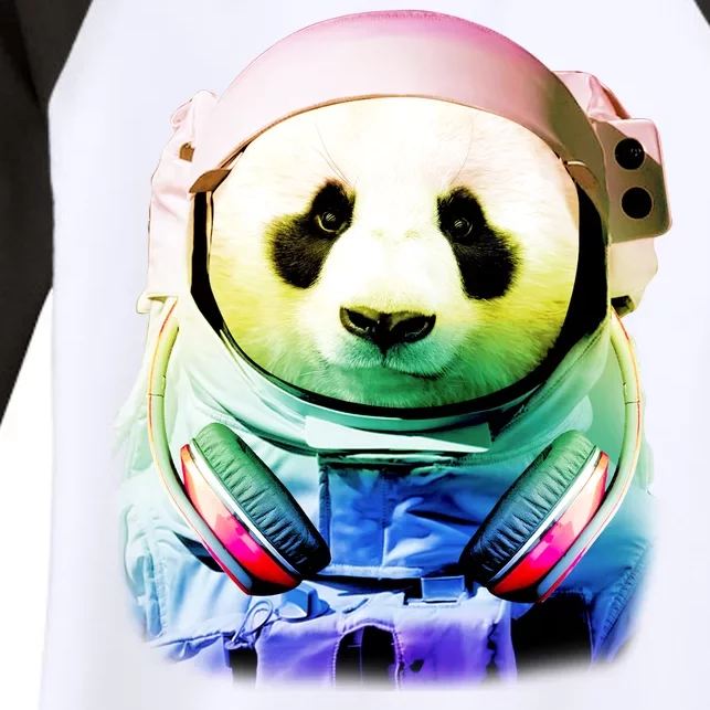 DJ Panda Astronaut Women's Tri-Blend 3/4-Sleeve Raglan Shirt