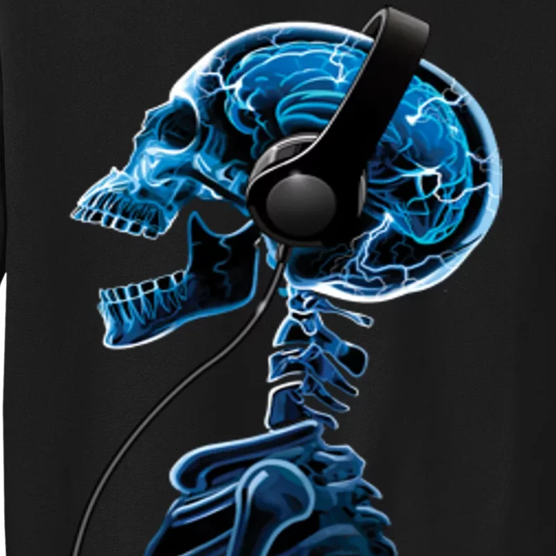 DJ Skeleton Headphones Tall Sweatshirt