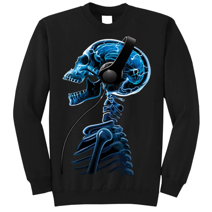 DJ Skeleton Headphones Tall Sweatshirt