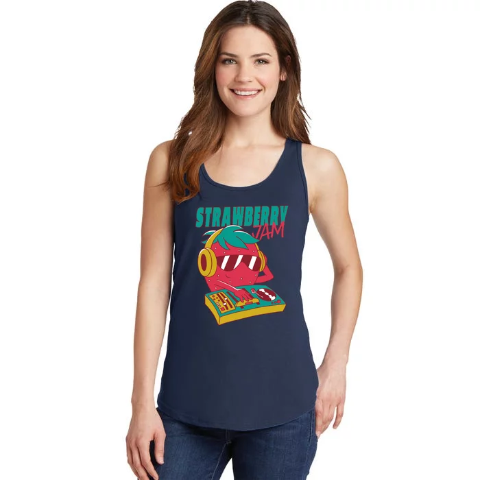 DJ Strawberry Jam Ladies Essential Tank