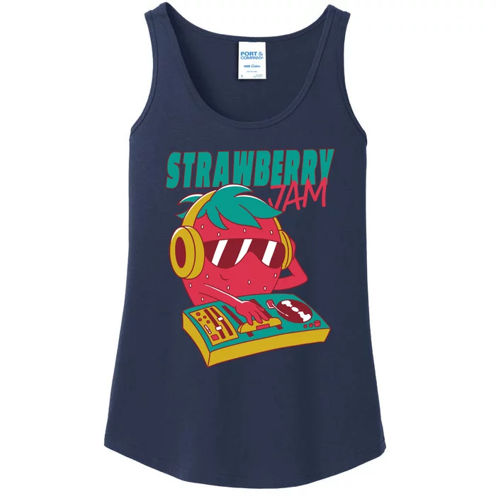 DJ Strawberry Jam Ladies Essential Tank