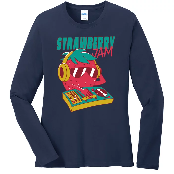 DJ Strawberry Jam Ladies Long Sleeve Shirt