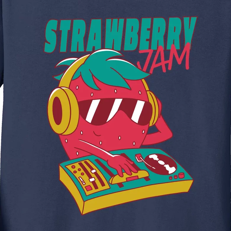 DJ Strawberry Jam Kids Long Sleeve Shirt