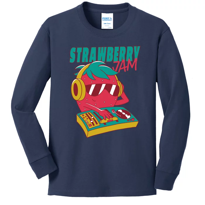 DJ Strawberry Jam Kids Long Sleeve Shirt