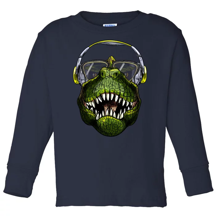 DJ T-Rex Toddler Long Sleeve Shirt