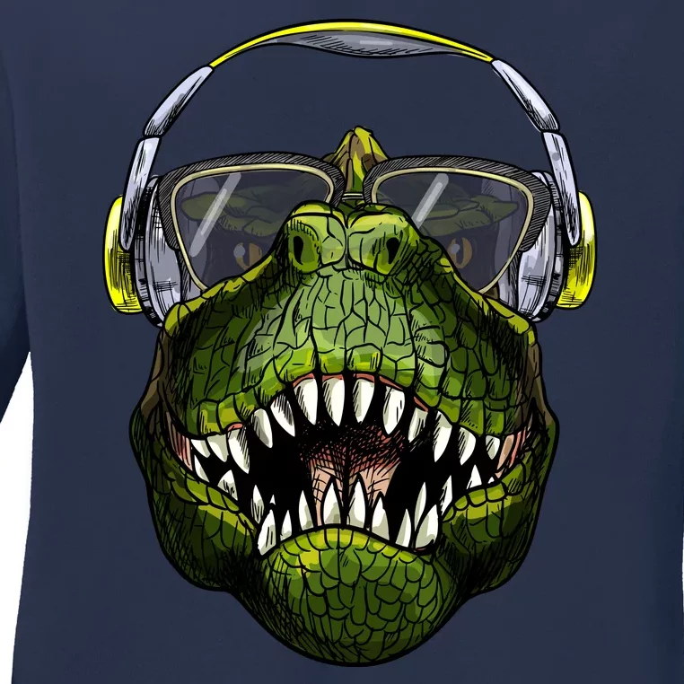 DJ T-Rex Ladies Long Sleeve Shirt