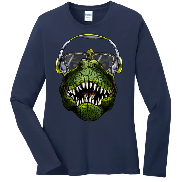 DJ T-Rex Ladies Long Sleeve Shirt