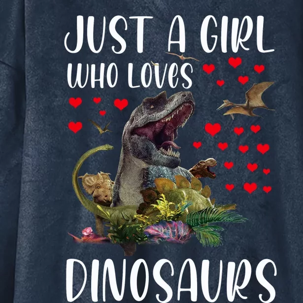 Dinosaur Just A Girl Who Loves Dinosaurs Brachiosaurus Hooded Wearable Blanket