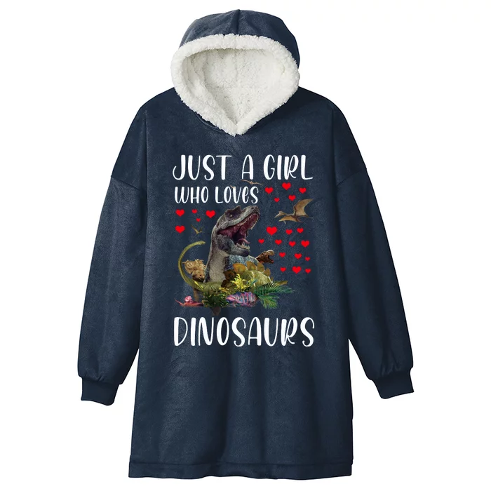 Dinosaur Just A Girl Who Loves Dinosaurs Brachiosaurus Hooded Wearable Blanket