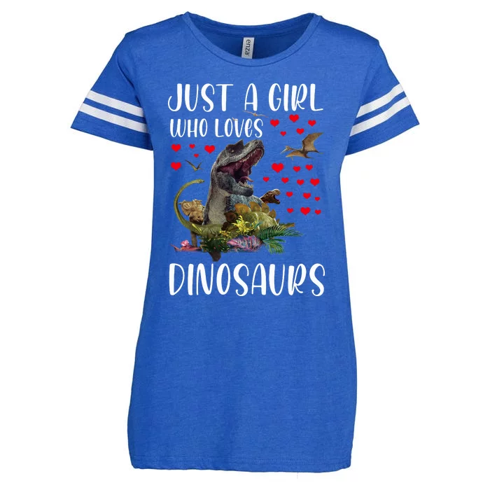 Dinosaur Just A Girl Who Loves Dinosaurs Brachiosaurus Enza Ladies Jersey Football T-Shirt