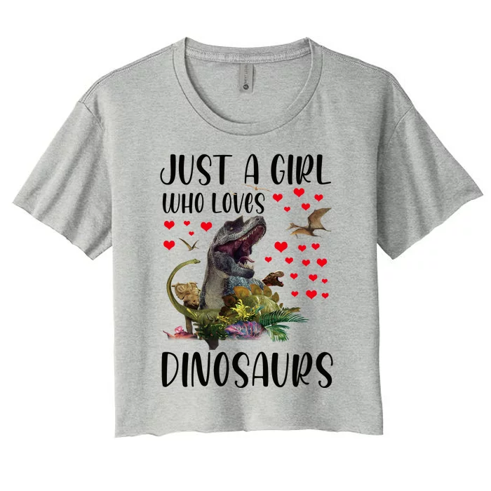 Dinosaur Just A Girl Who Loves Dinosaurs Brachiosaurus Women's Crop Top Tee