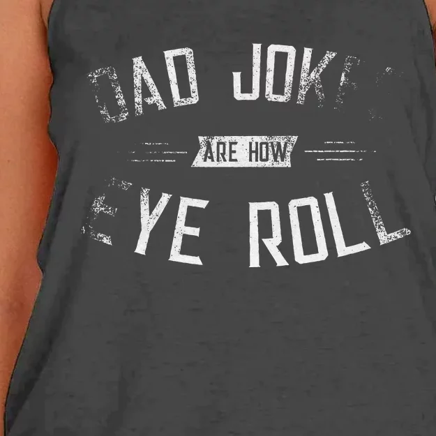 Dad Jokes Are How Eye Roll Gift Funny Fathers Day Women's Knotted Racerback Tank