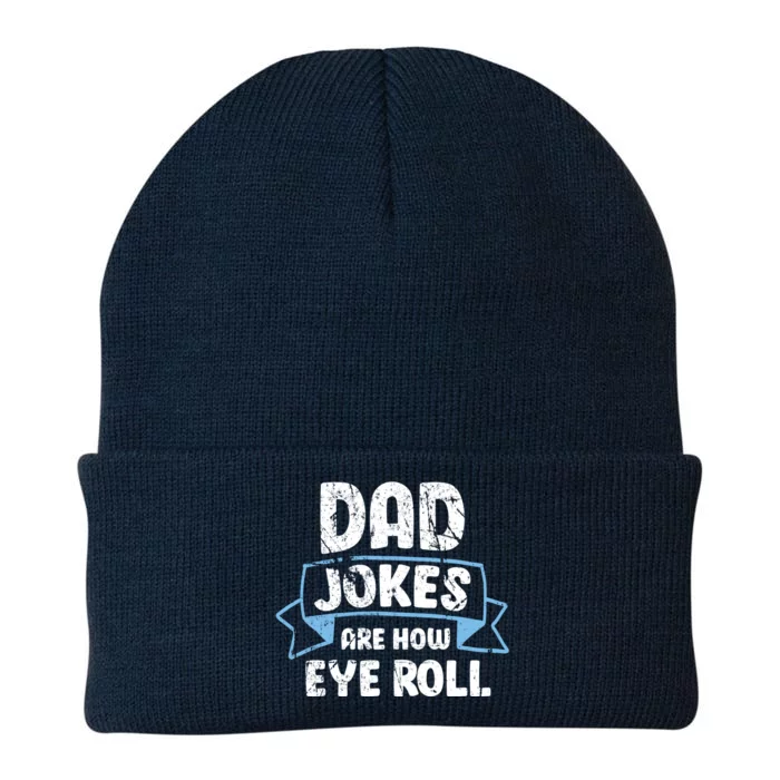 Dad Jokes Are How I Roll Funny Father Day Dads Joke Meaningful Gift Knit Cap Winter Beanie