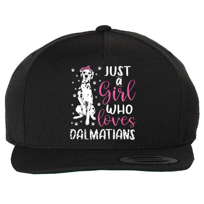 Dalmatian Just A Girl Who Loves Dalmatians Dogs Lover Gift Wool Snapback Cap