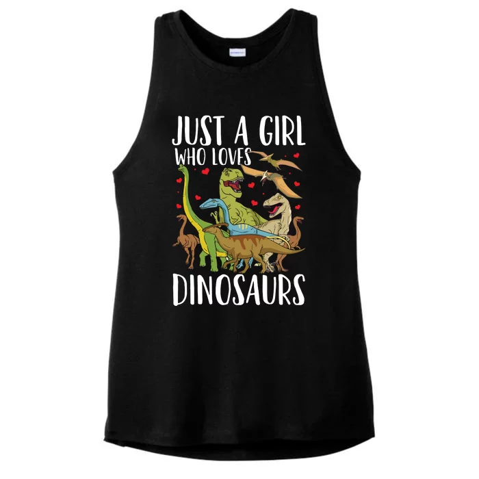 Dinosaur Just A Who Loves Dinosaurs Brachiosaurus Ladies Tri-Blend Wicking Tank