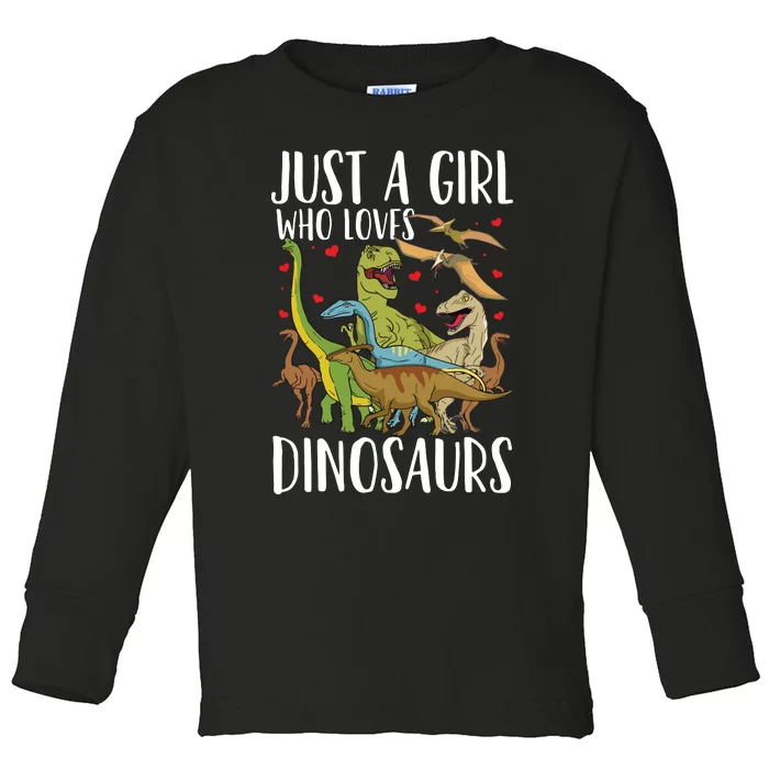 Dinosaur Just A Who Loves Dinosaurs Brachiosaurus Toddler Long Sleeve Shirt