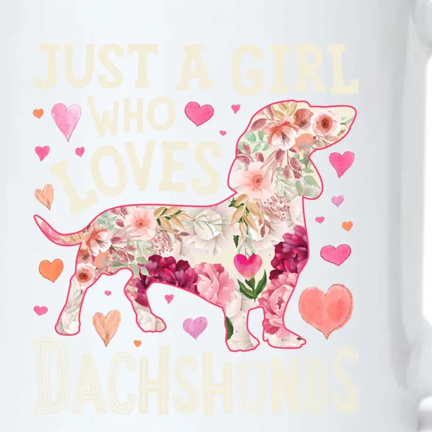 Dachshund Just A Who Loves Dachshunds Dog Flower Floral Gift Black Color Changing Mug