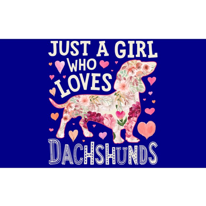 Dachshund Just A Who Loves Dachshunds Dog Flower Floral Gift Bumper Sticker