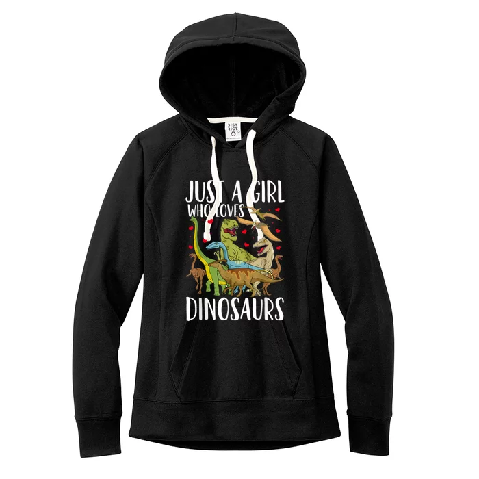 Dinosaur Just A Girl Who Loves Dinosaurs Brachiosaurus Women's Fleece Hoodie