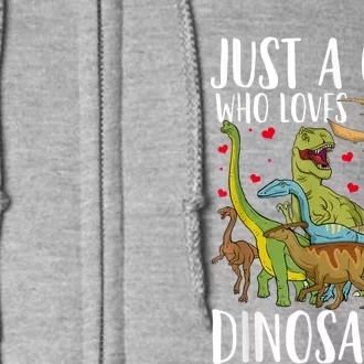 Dinosaur Just A Girl Who Loves Dinosaurs Brachiosaurus Full Zip Hoodie