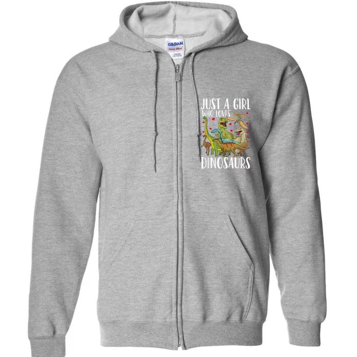 Dinosaur Just A Girl Who Loves Dinosaurs Brachiosaurus Full Zip Hoodie