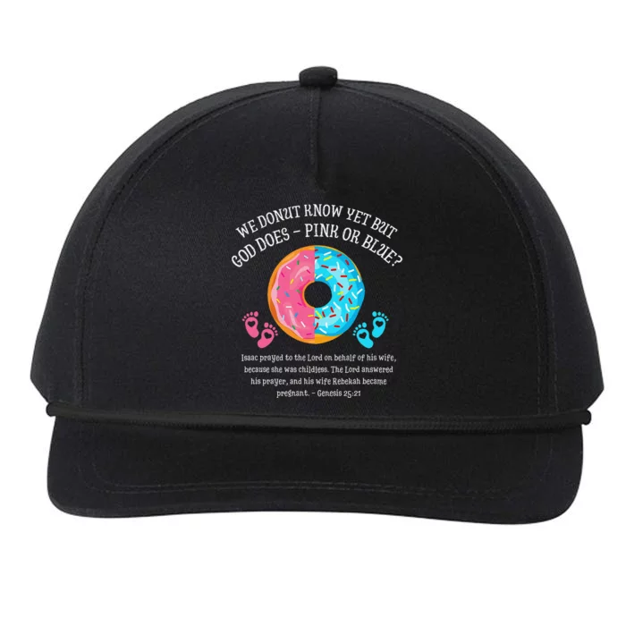 Donut Jesus Bible 2521 Gender Reveal Baby Shower Snapback Five-Panel Rope Hat