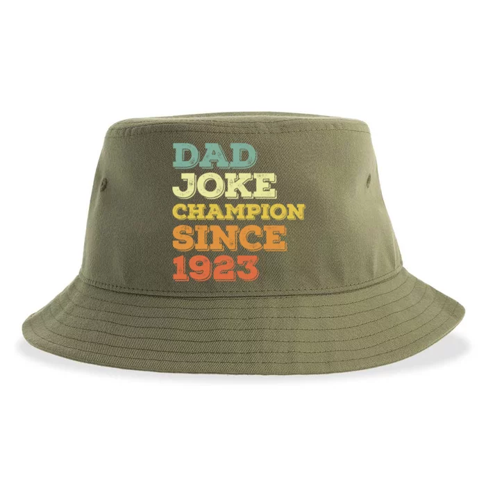 Dad Joke Champion Since 1923 Gift Birthday Fathers Day Gift Sustainable Bucket Hat