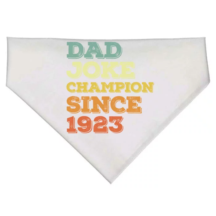 Dad Joke Champion Since 1923 Gift Birthday Fathers Day Gift USA-Made Doggie Bandana