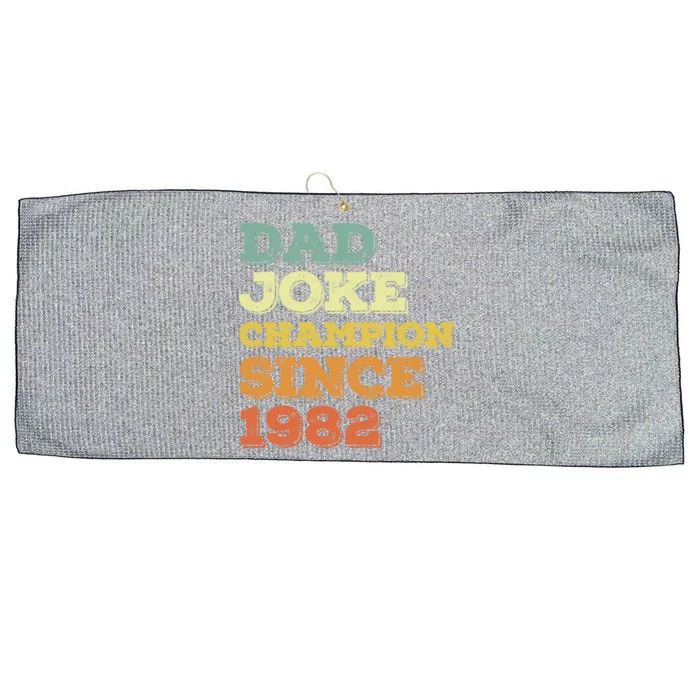 Dad Joke Champion Since 1982 Gift Birthday Fathers Day Funny Gift Large Microfiber Waffle Golf Towel