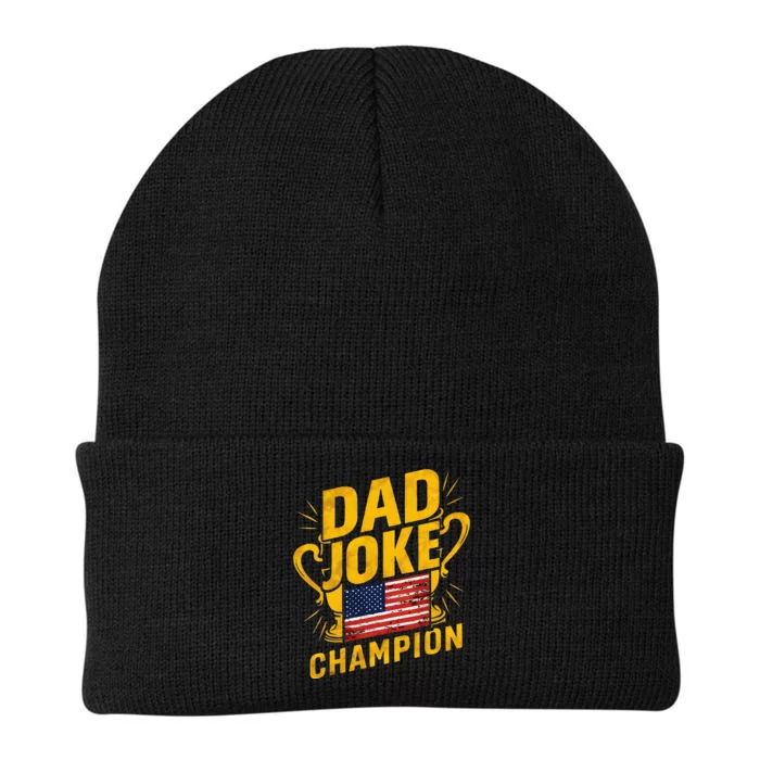 Dad Joke Champion Funny FatherS Day Dad Joke Knit Cap Winter Beanie