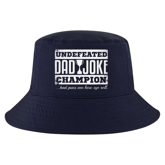 Dad Joke Champion Funny Fathers Day Gift Bad Puns Cool Comfort Performance Bucket Hat