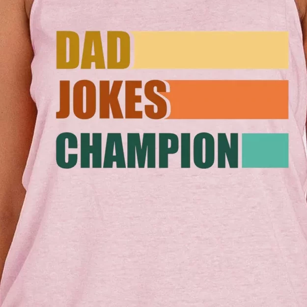 Dad Jokes Champion For Fathers Day Dad Bob Great Gift Women's Knotted Racerback Tank