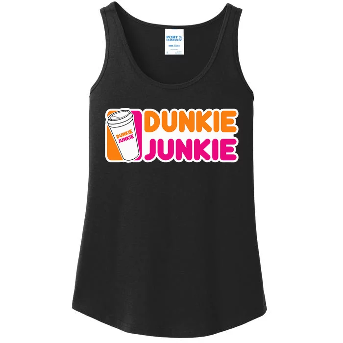 Dunkie Junkie Coffee Love Funny Coffee Saying Ladies Essential Tank