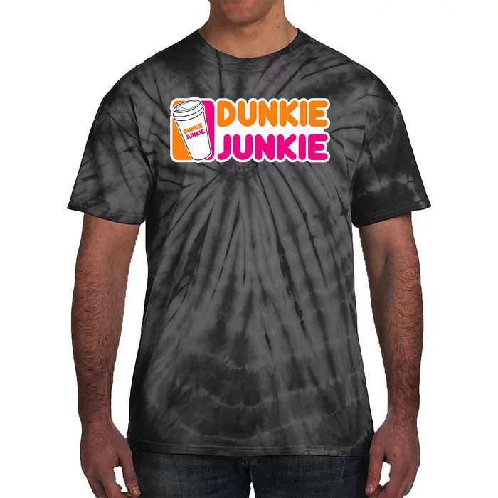 Dunkie Junkie Coffee Love Funny Coffee Saying Tie-Dye T-Shirt